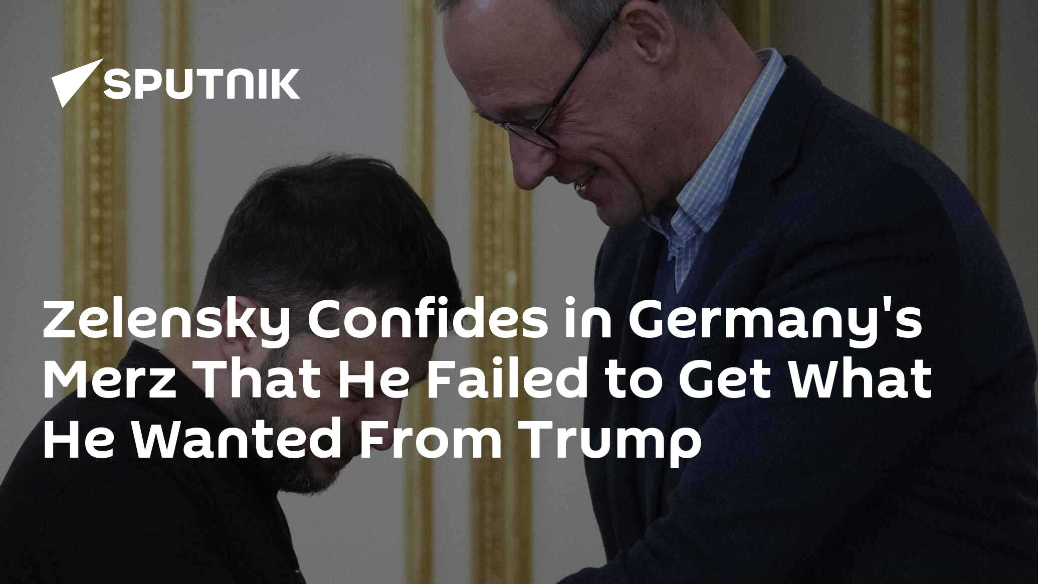 Zelensky Confides in Merz That He Failed to Get What He Wanted From Trump